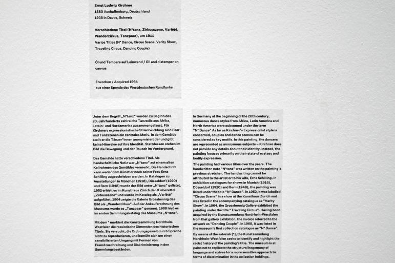 Ernst Ludwig Kirchner (1904–1933), Negertanz, Düsseldorf, Kunstsammlung K20, Saal 5, um 1911, Bild 2/2