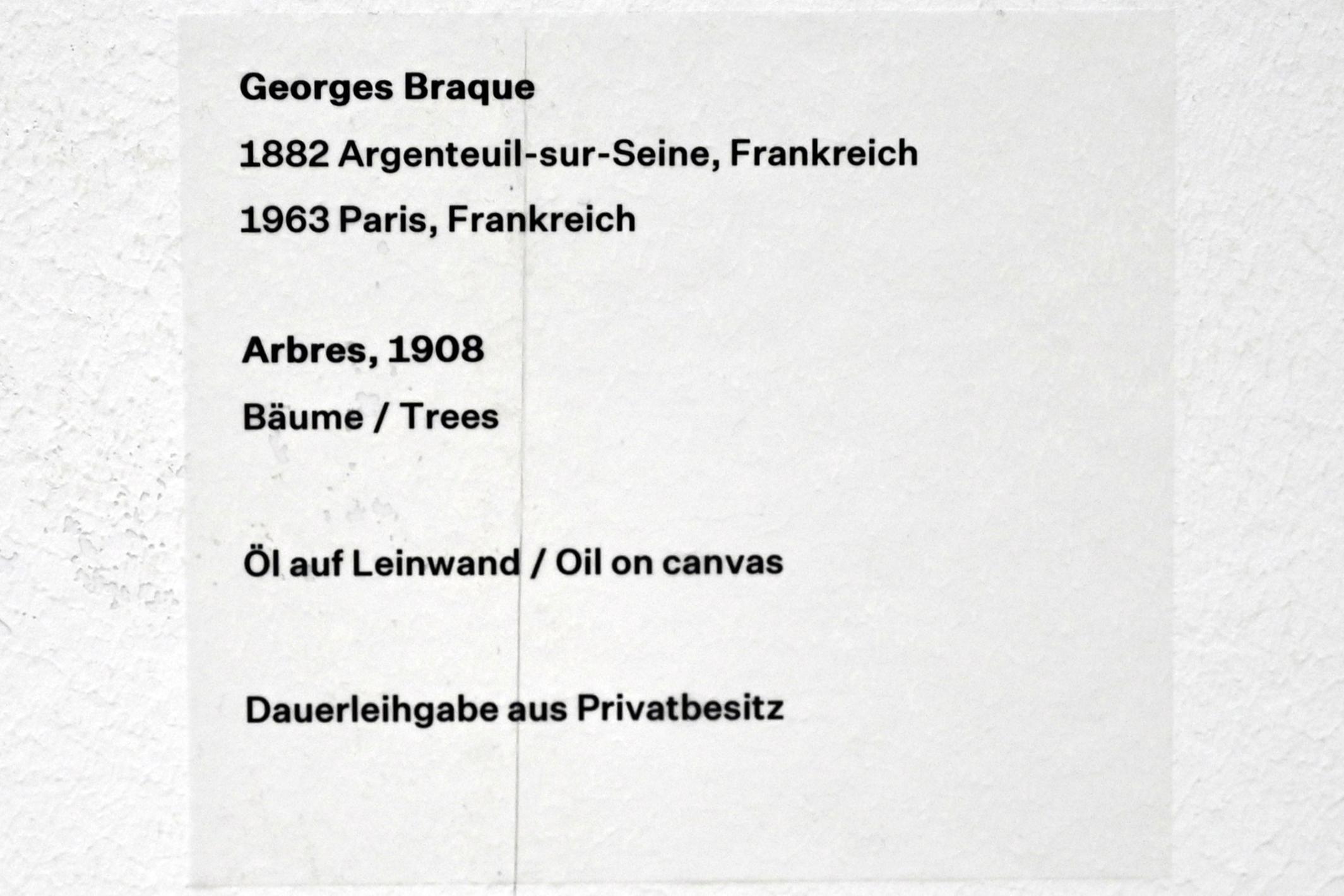 Georges Braque (1906–1956), Bäume, Düsseldorf, Kunstsammlung K20, Saal 8, 1908, Bild 2/2