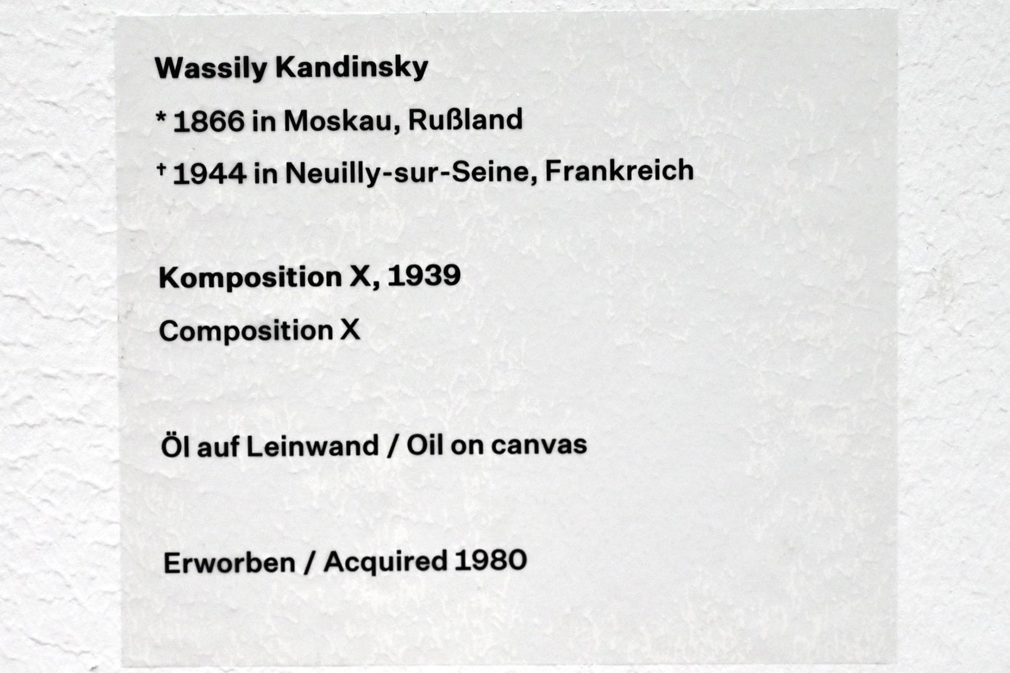 Wassily Kandinsky (1900–1943), Komposition X, Düsseldorf, Kunstsammlung K20, Saal 10, 1939, Bild 2/2