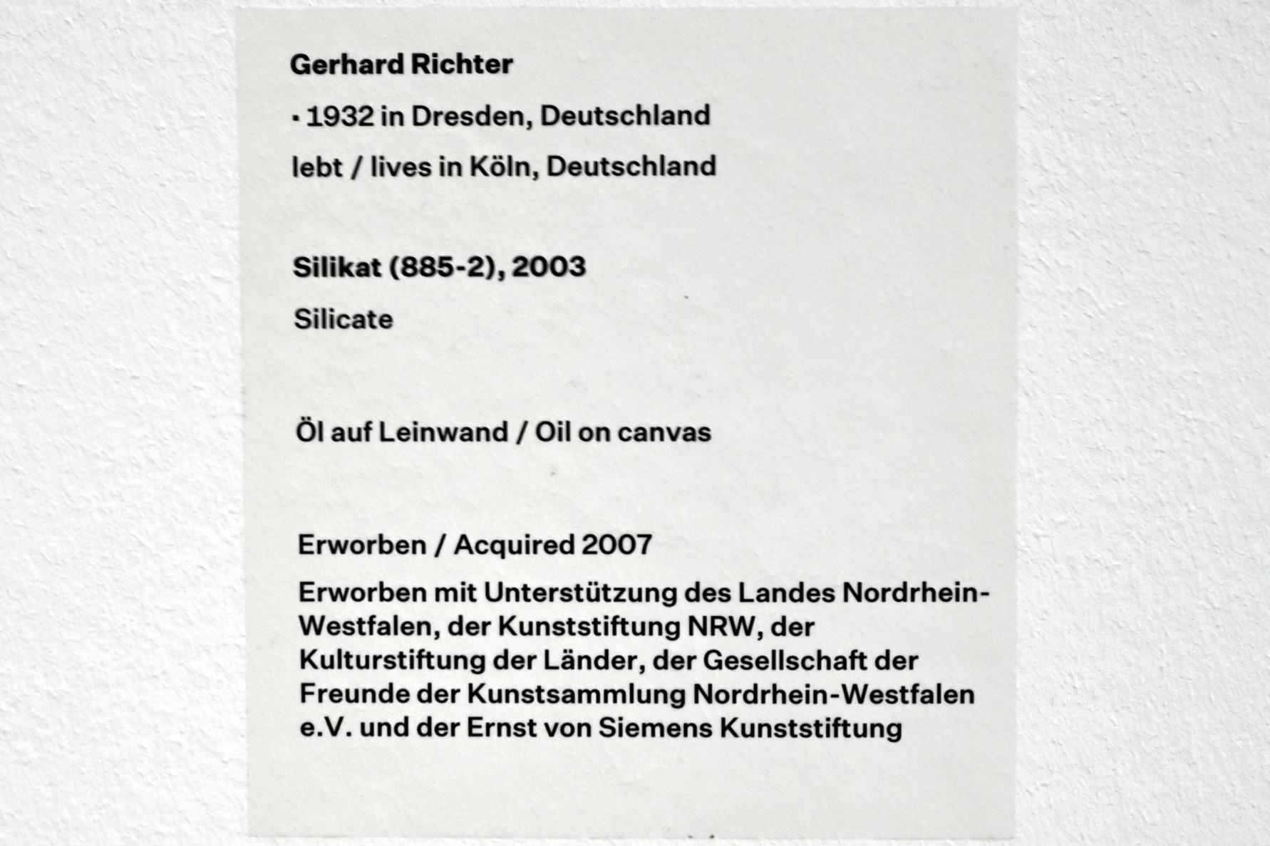 Gerhard Richter (1963–2020), Silikat (885-2), Düsseldorf, Kunstsammlung K20, Saal 13, 2003, Bild 2/3