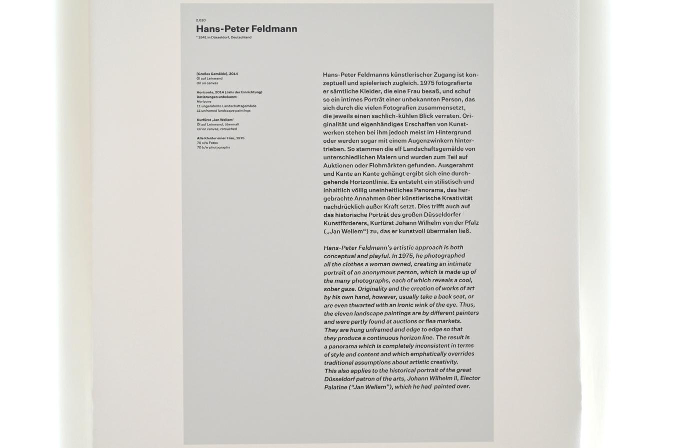 Hans-Peter Feldmann (1975–2014), Horizonte, Düsseldorf, Kunstsammlung K21, 2. Obergeschoss, 2014, Bild 3/3