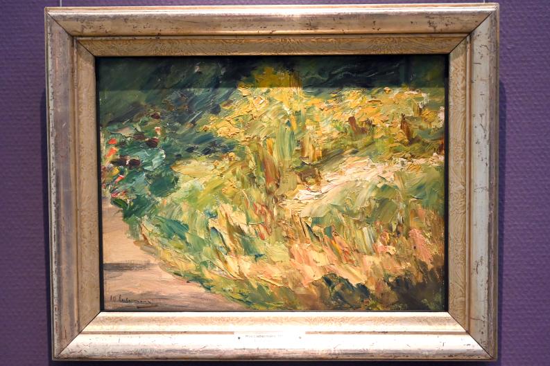 Max Liebermann (1872–1929): Blumenstauden am Gärtnerhäuschen nach Nordwesten, Studie, um 1921