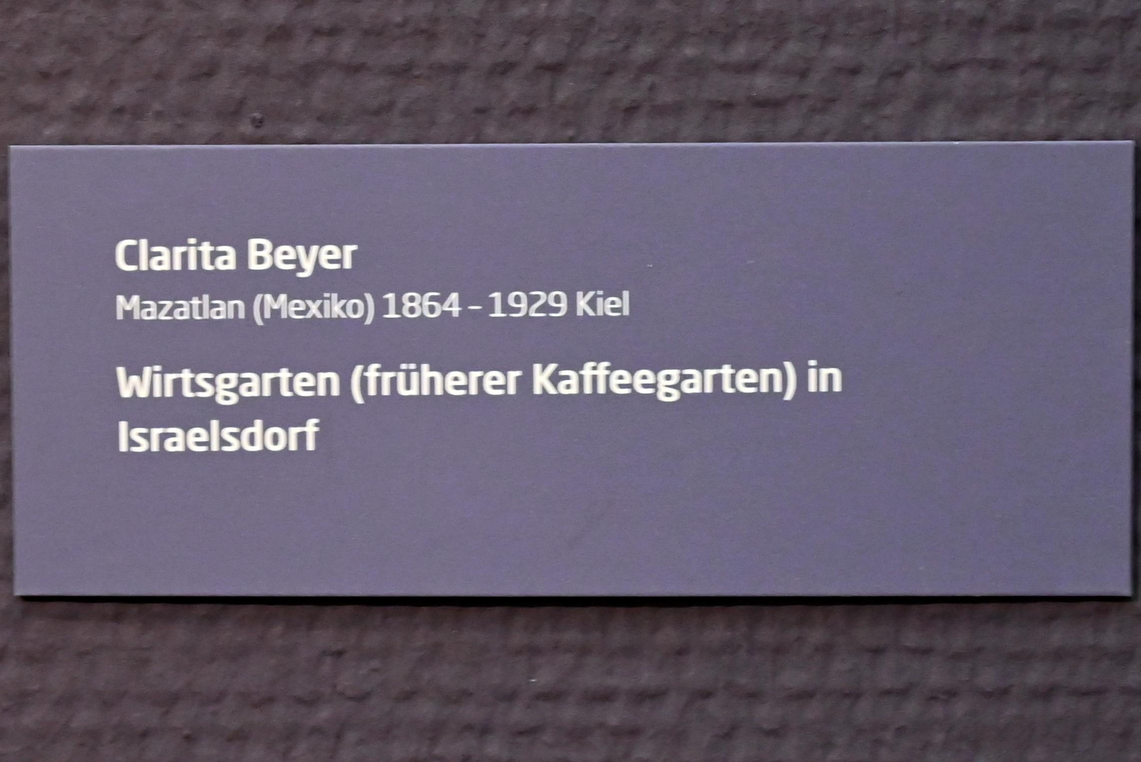 Clarita Beyer (Undatiert), Wirtsgarten (früherer Kaffeegarten) in Israelsdorf, Lübeck, Museum Behnhaus Drägerhaus, Erdgeschoß Haupthaus Saal 2, Undatiert, Bild 2/2