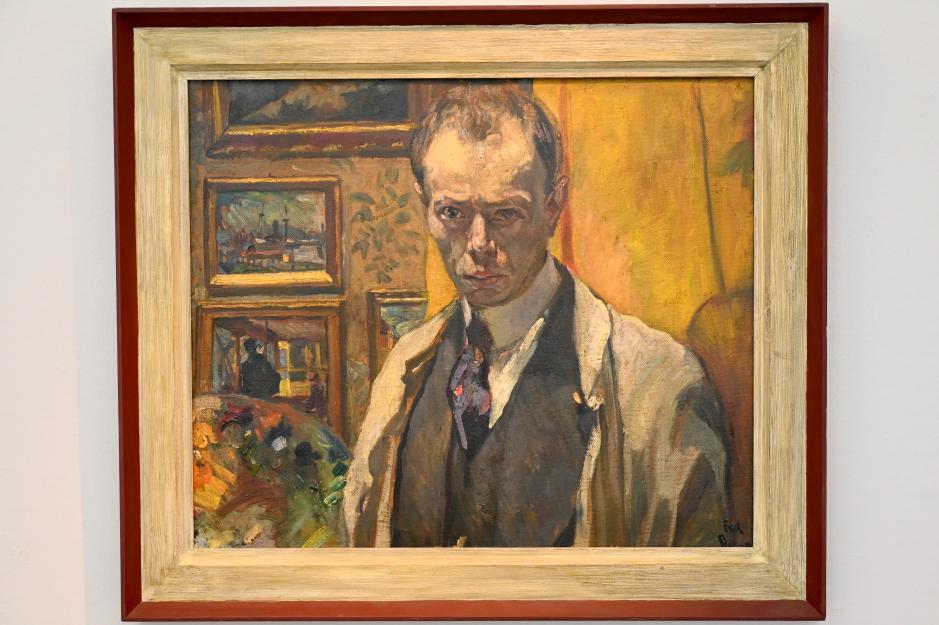 Erich Dummer (1915–1917): Selbstbildnis mit Palette, um 1915