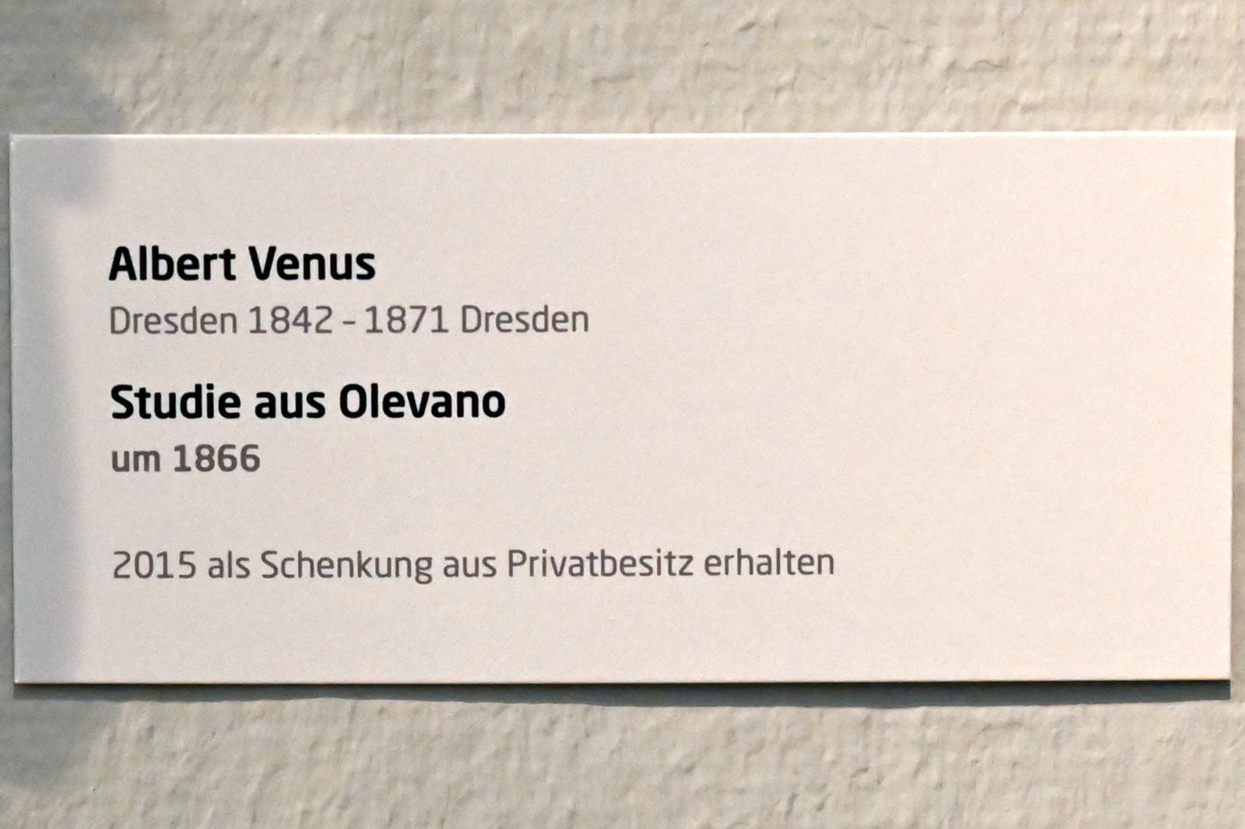 Franz Albert Venus (1866), Studie aus Olevano, Lübeck, Museum Behnhaus Drägerhaus, Obergeschoß Flügel Saal 4, um 1866, Bild 2/2