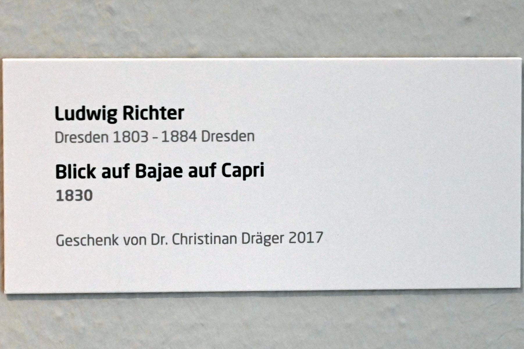 Ludwig Richter (1824–1884), Blick auf Bajae auf Capri, Lübeck, Museum Behnhaus Drägerhaus, Obergeschoß Flügel Saal 4, 1830, Bild 2/2