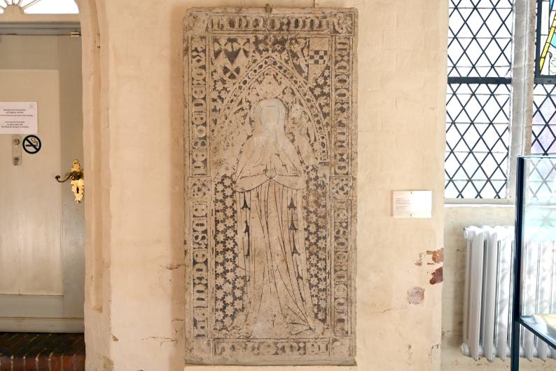 Grabstein der Adelheid von Schepenstede, Lübeck, Katharinenkirche, jetzt Lübeck, St. Annen-Museum, Saal 1, 1332