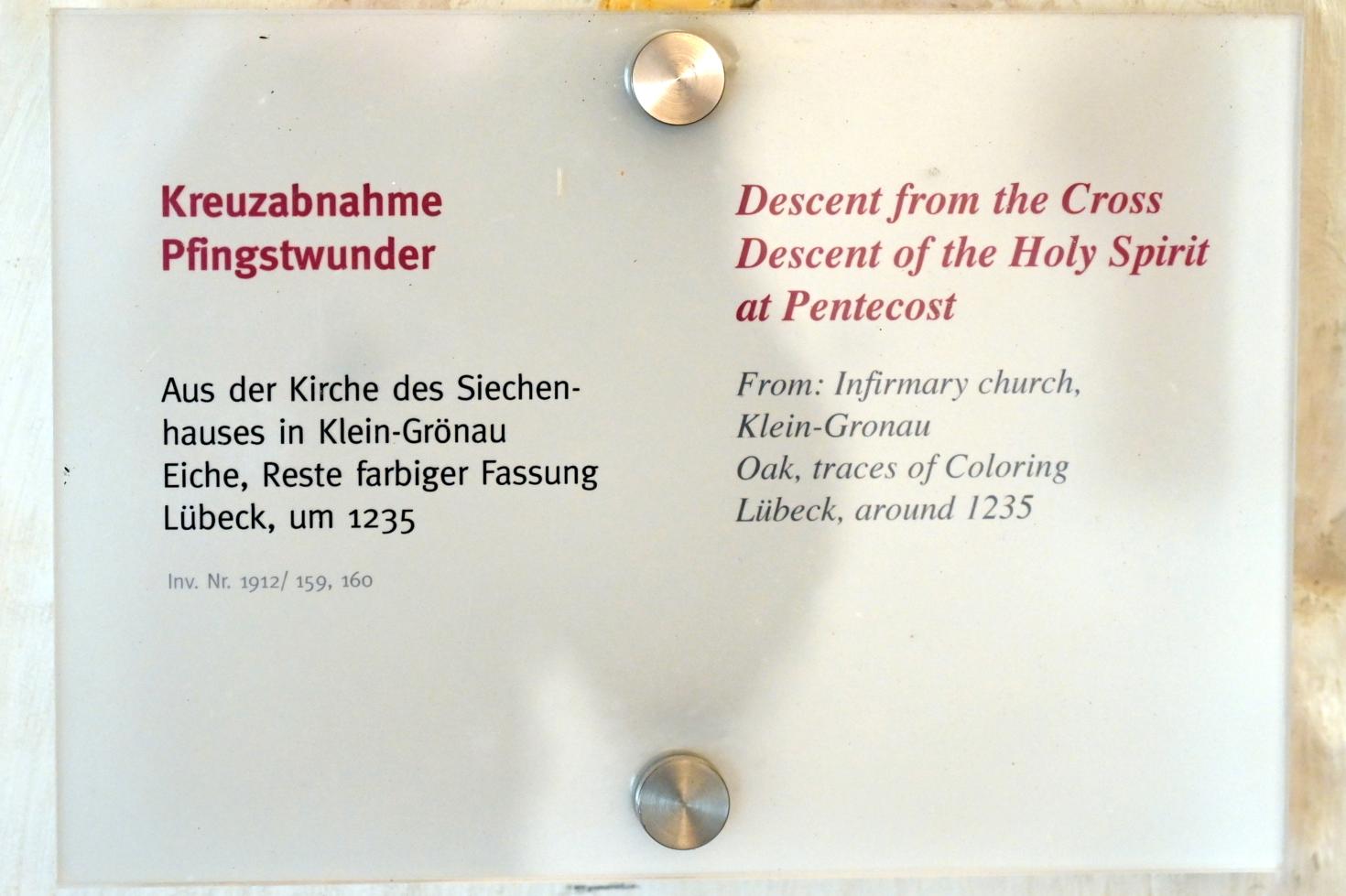Pfingstwunder, Klein Grönau, Siechenhaus, jetzt Lübeck, St. Annen-Museum, Saal 1, um 1235, Bild 2/2