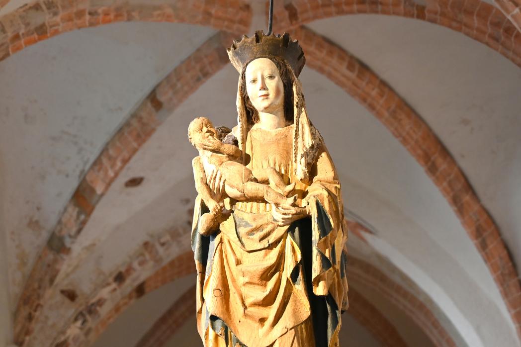 Johannes Stenrat (Umkreis) (1460–1485), Doppelmadonna eines Kirchenleuchters, Lübeck, St. Annen-Museum, Saal 2, um 1460, Bild 3/4