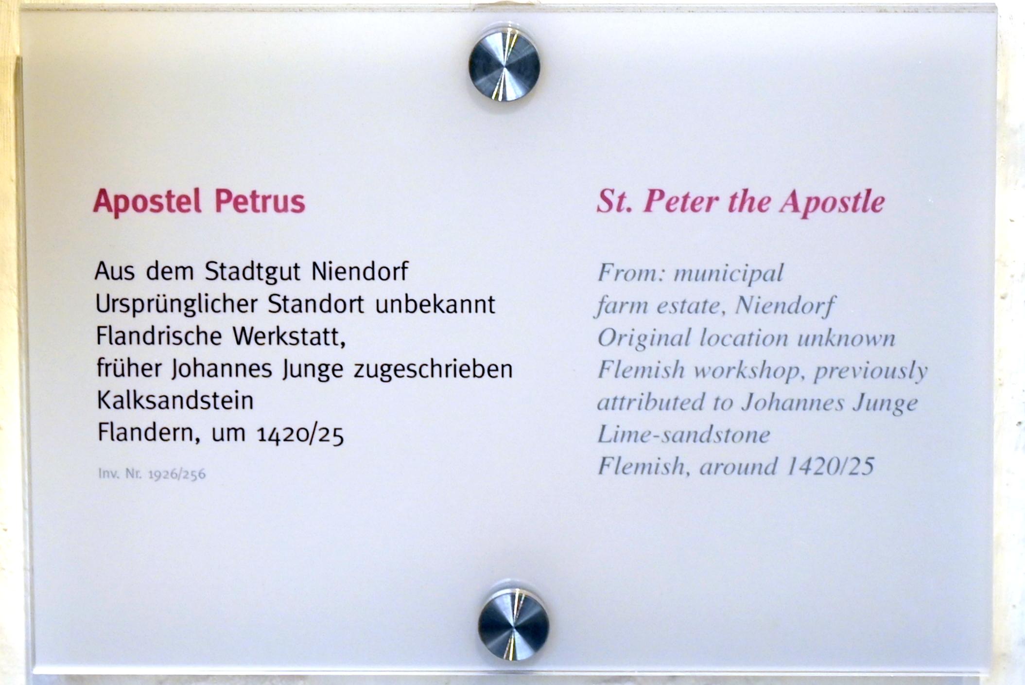 Apostel Petrus, Lübeck, St. Annen-Museum, Saal 4, um 1420–1425, Bild 2/2