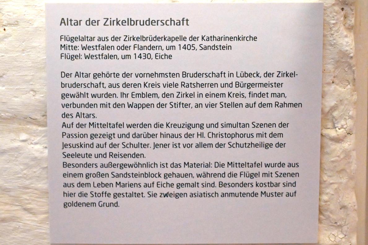 Atar der Zirkelbruderschaft Mitteltafel, Lübeck, Katharinenkirche, jetzt Lübeck, St. Annen-Museum, Saal 6, um 1405, Bild 2/2