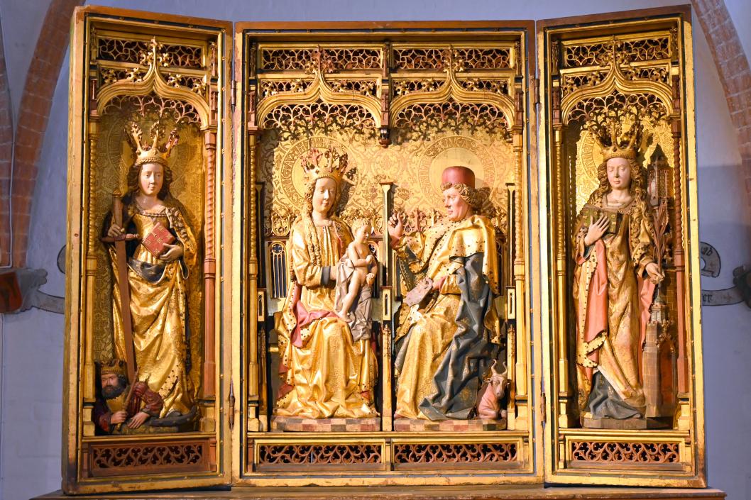 Johannes Stenrat (Umkreis) (1460–1485), Altar der Lukasbruderschaft der Maler, Lübeck, Katharinenkirche, jetzt Lübeck, St. Annen-Museum, Saal 9, 1485, Bild 2/7