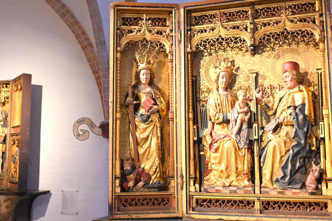 Johannes Stenrat (Umkreis) (1460–1485), Altar der Lukasbruderschaft der Maler, Lübeck, Katharinenkirche, jetzt Lübeck, St. Annen-Museum, Saal 9, 1485, Bild 3/7