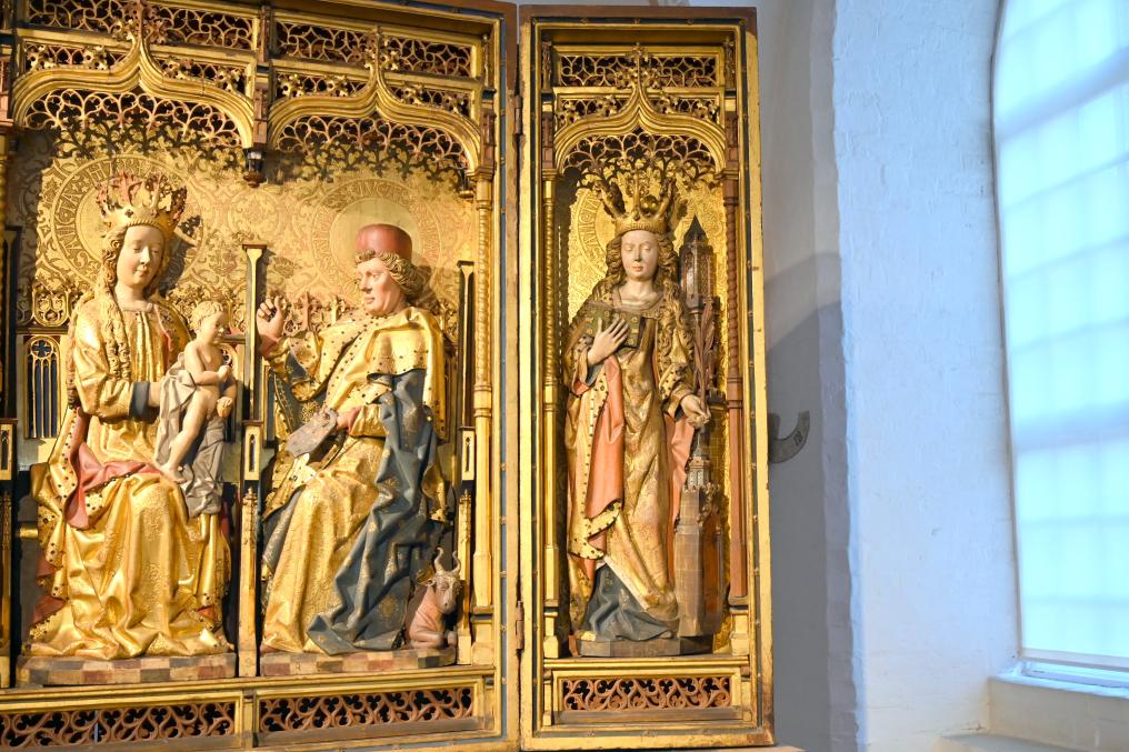 Johannes Stenrat (Umkreis) (1460–1485), Altar der Lukasbruderschaft der Maler, Lübeck, Katharinenkirche, jetzt Lübeck, St. Annen-Museum, Saal 9, 1485, Bild 4/7