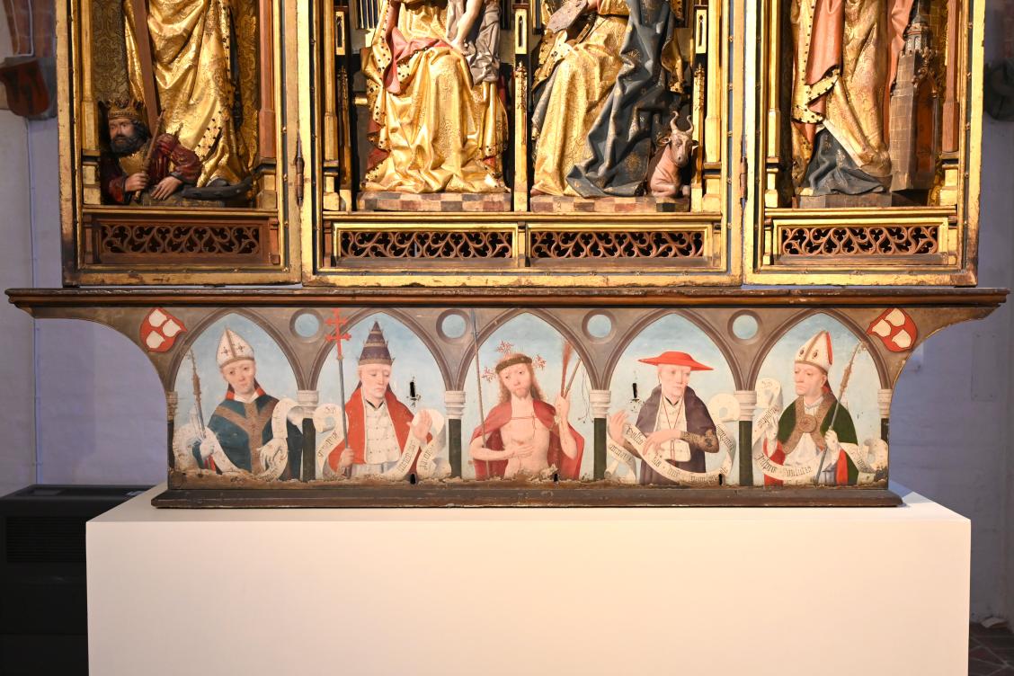 Johannes Stenrat (Umkreis) (1460–1485), Altar der Lukasbruderschaft der Maler, Lübeck, Katharinenkirche, jetzt Lübeck, St. Annen-Museum, Saal 9, 1485, Bild 5/7