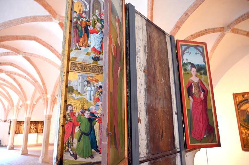 Johannes Stenrat (Umkreis) (1460–1485), Altar der Lukasbruderschaft der Maler, Lübeck, Katharinenkirche, jetzt Lübeck, St. Annen-Museum, Saal 9, 1485, Bild 6/7