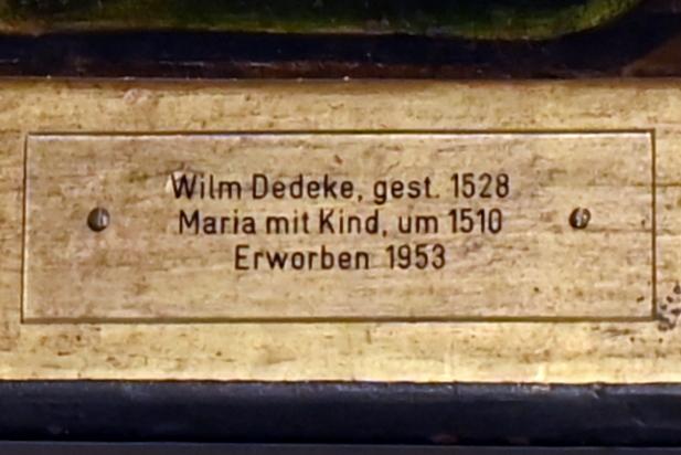 Wilm Dedeke (1496–1510), Maria mit Kind, Lübeck, St. Annen-Museum, Saal 11, um 1510, Bild 2/2