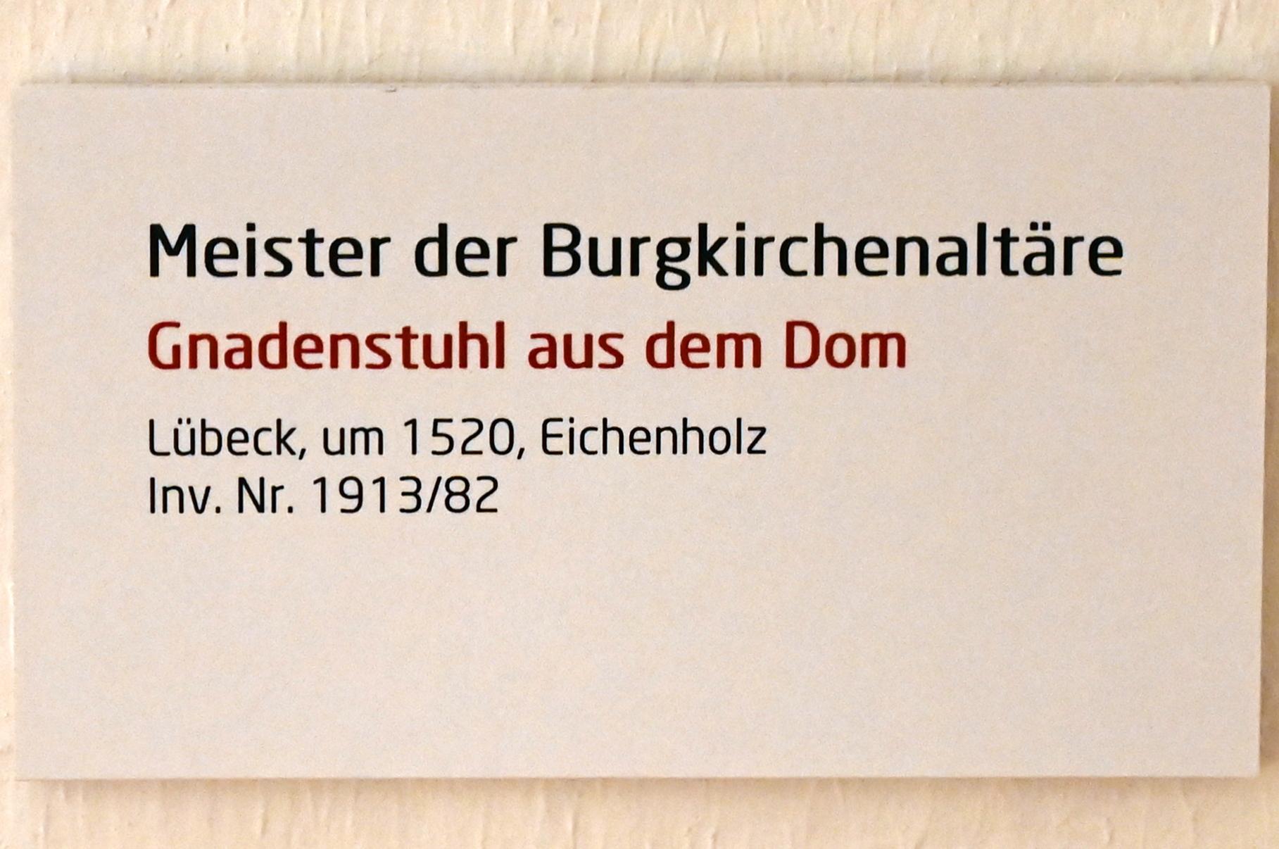 Meister der Burgkirchenaltäre (1500–1520), Gnadenstuhl, Lübeck, Lübecker Dom, jetzt Lübeck, St. Annen-Museum, Saal 13, um 1520, Bild 2/2