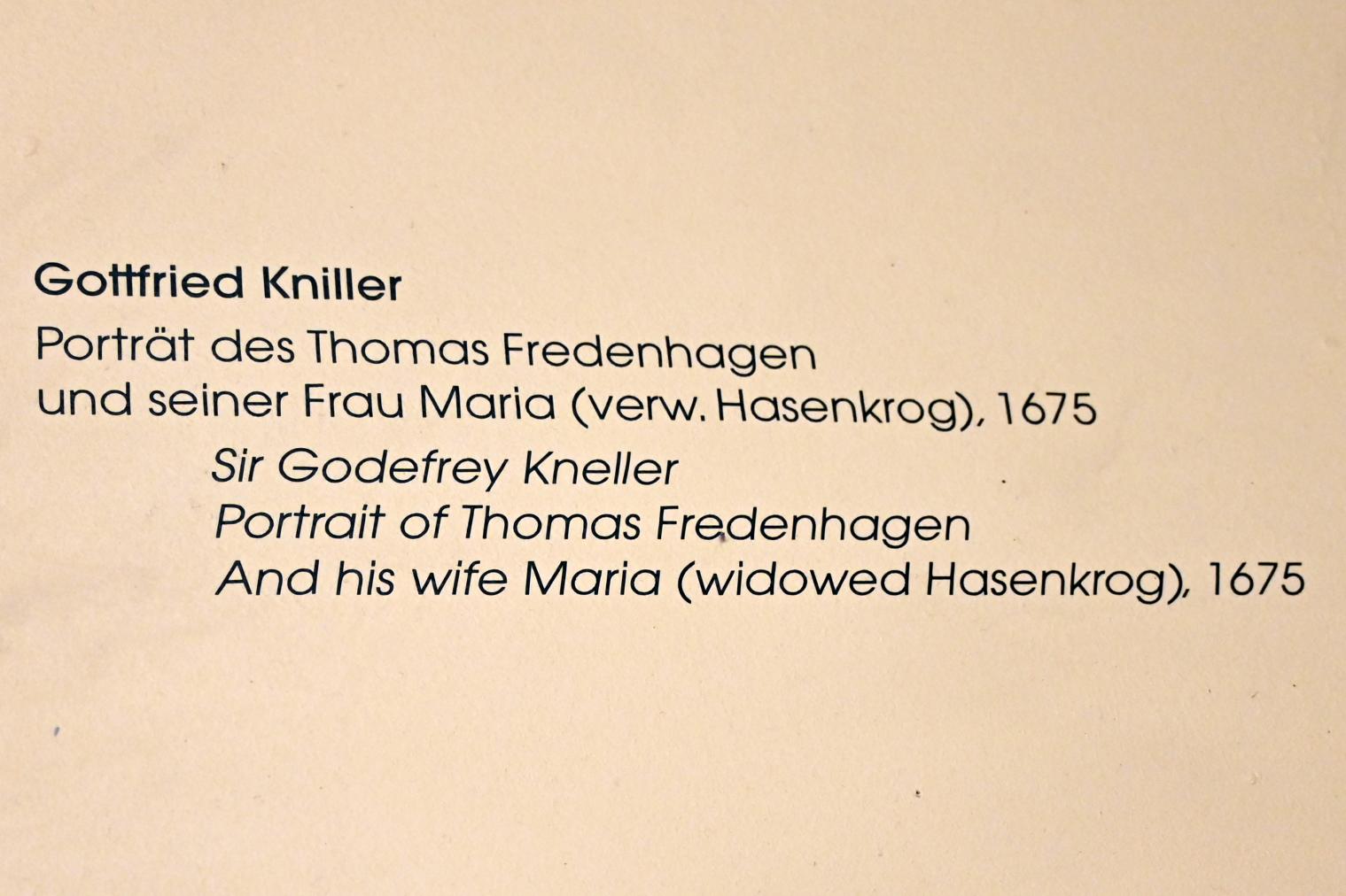 Godfrey Kneller (Gottfried Kniller) (1668–1675), Porträt der Maria Fredenhagen (verw. Hasenkrog), Lübeck, St. Annen-Museum, Obergeschoß, Saal 14, 1675, Bild 2/2