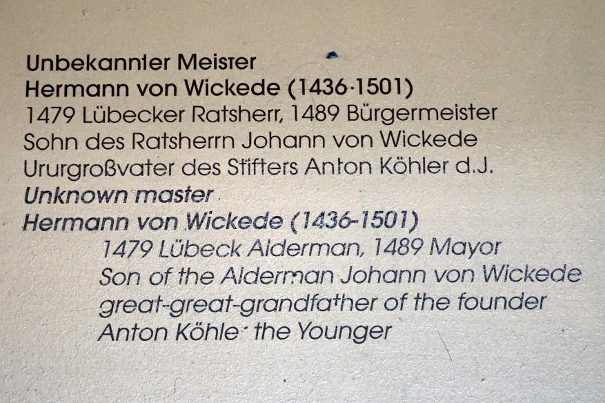 Hermann von Wickede (1436-1501), Lübeck, St. Annen-Museum, Obergeschoß, Saal 1, Undatiert, Bild 2/2