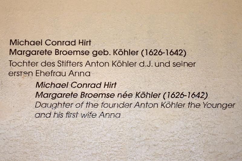 Michael Conrad Hirt (Undatiert), Margarete Broemse geb. Köhler (1626-1642), Lübeck, St. Annen-Museum, Obergeschoß, Saal 1, Undatiert, Bild 2/2
