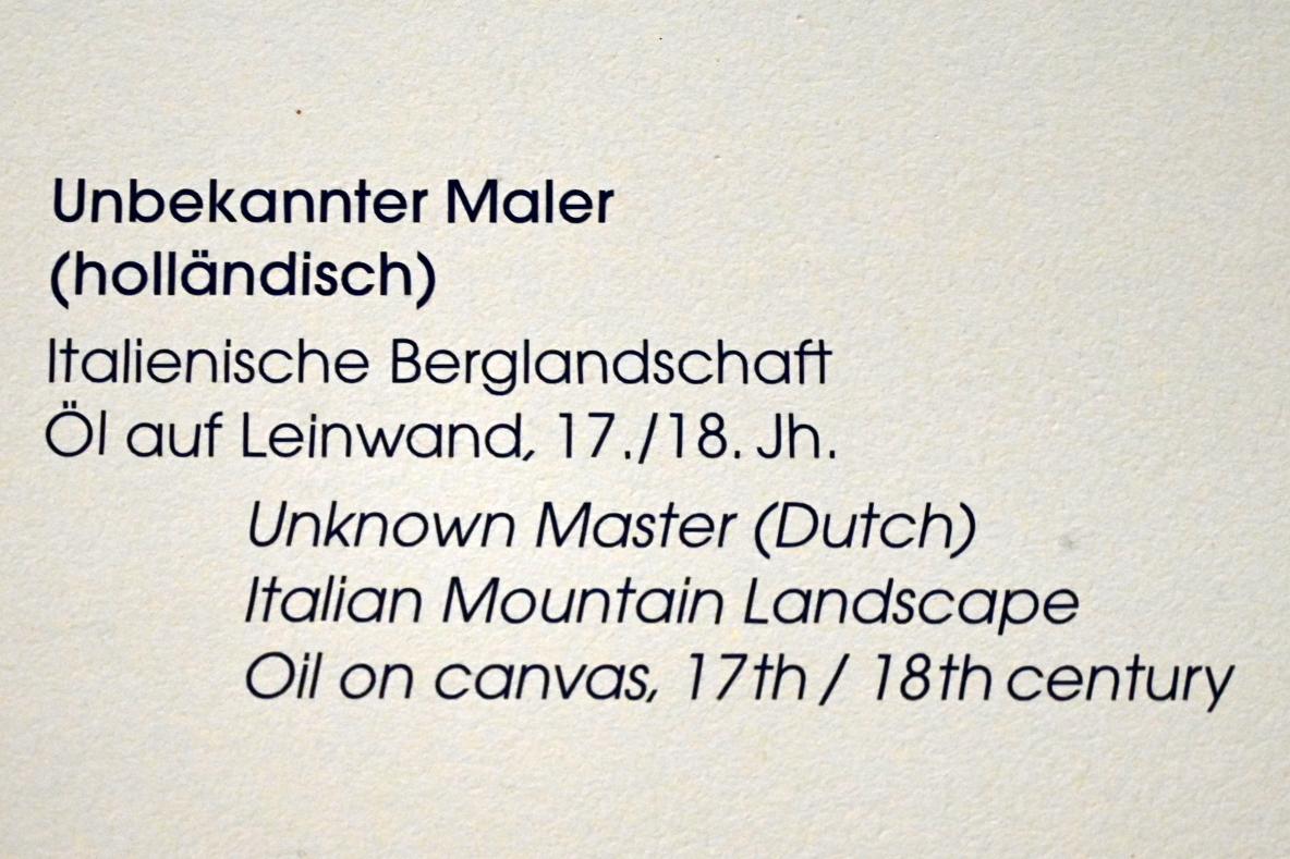 Italienische Berglandschaft, Lübeck, St. Annen-Museum, Obergeschoß, Saal 13, um 1600–1800, Bild 2/2