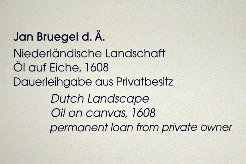 Jan Brueghel der Ältere (Samtbrueghel, Blumenbrueghel) (1593–1621), Niederländische Landschaft, Lübeck, St. Annen-Museum, Obergeschoß, Saal 13, 1608, Bild 2/2