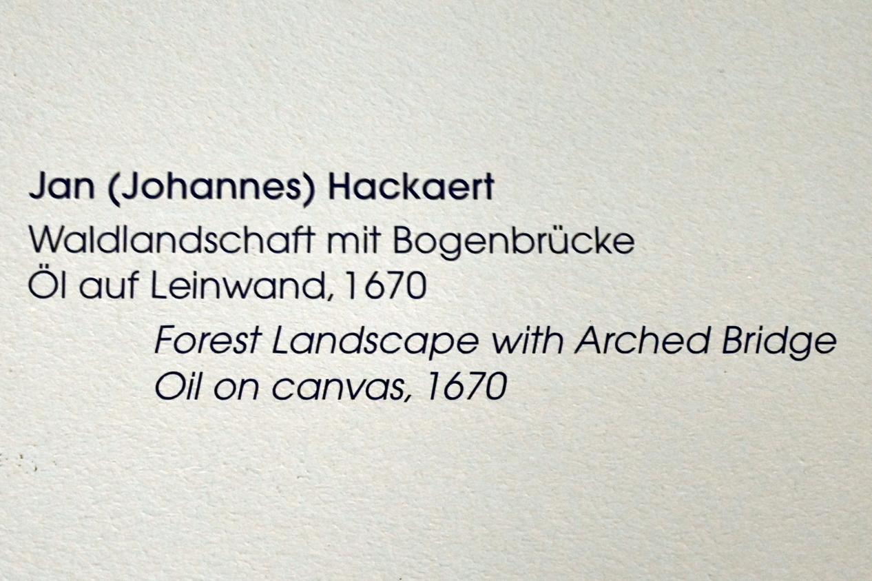 Jan Hackaert (1670), Waldlandschaft mit Bogenbrücke, Lübeck, St. Annen-Museum, Obergeschoß, Saal 13, 1670, Bild 2/2
