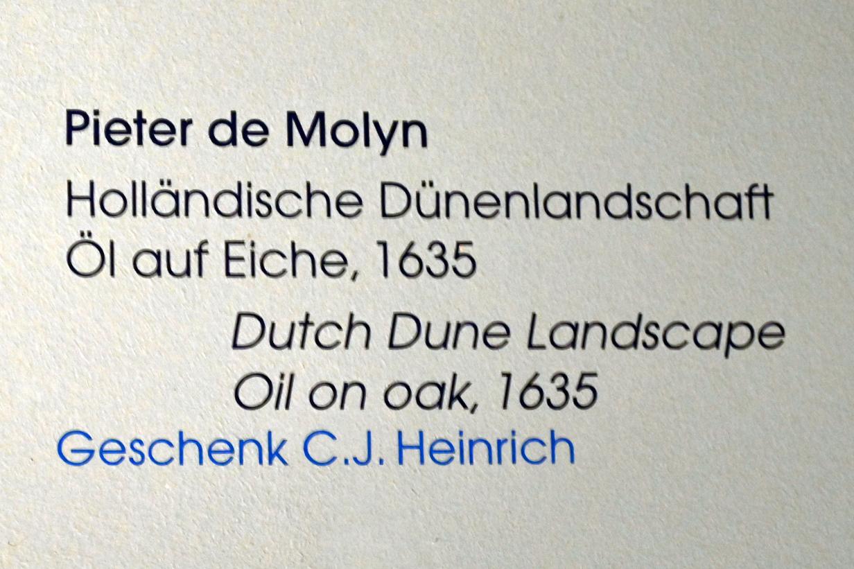 Pieter de Molijn (1625–1639), Holländische Dünenlandschaft, Lübeck, St. Annen-Museum, Obergeschoß, Saal 13, 1635, Bild 2/2