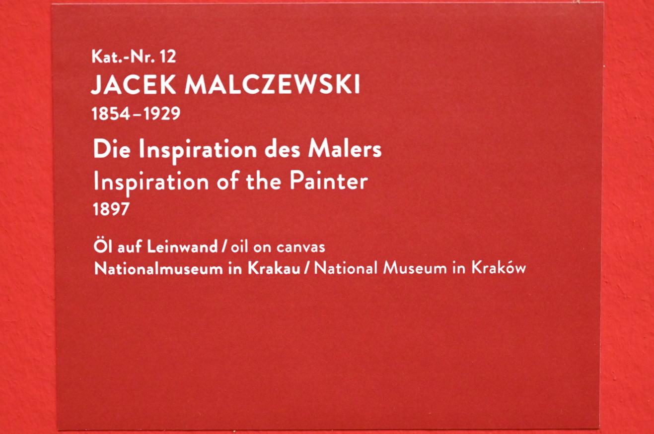 Jacek Malczewski (1876–1917), Die Inspiration des Malers, München, Kunsthalle, Ausstellung "Polnischer Symbolismus um 1900" vom 25.03.-07.08.2022, Saal 2 - Die Kunstzentren Krakau und Warschau, 1897, Bild 2/2
