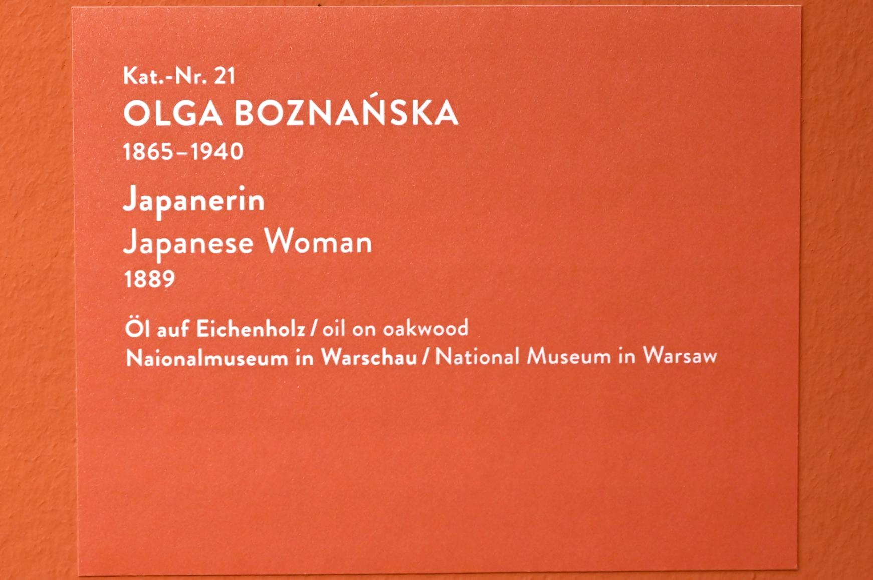 Olga Boznańska (1889–1921), Japanerin, München, Kunsthalle, Ausstellung "Polnischer Symbolismus um 1900" vom 25.03.-07.08.2022, Saal 3 - Im Dialog mit der Europäischen Kunst, 1889, Bild 2/2