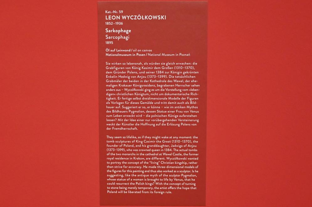Leon Wyczółkowski (1891–1910), Sarkophage, München, Kunsthalle, Ausstellung "Polnischer Symbolismus um 1900" vom 25.03.-07.08.2022, Saal 6 - Mythen, 1895, Bild 2/2