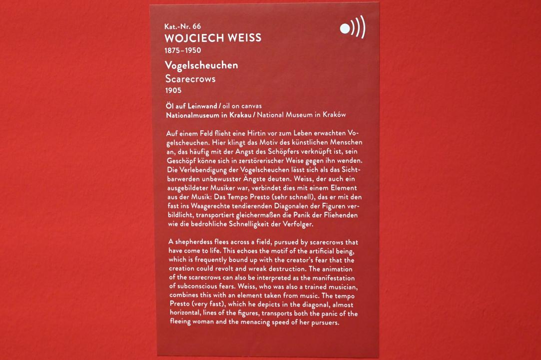 Wojciech Weiss (1898–1923), Vogelscheuchen, München, Kunsthalle, Ausstellung "Polnischer Symbolismus um 1900" vom 25.03.-07.08.2022, Saal 6 - Mythen, 1905, Bild 2/2