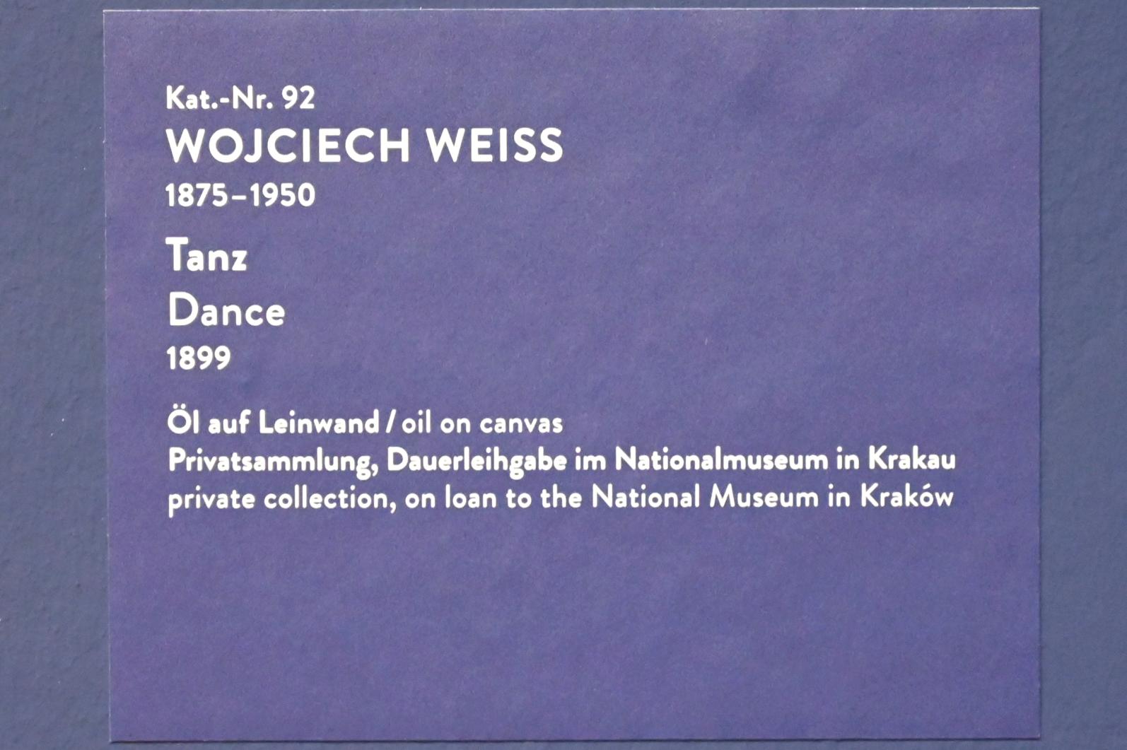 Wojciech Weiss (1898–1923), Tanz, München, Kunsthalle, Ausstellung "Polnischer Symbolismus um 1900" vom 25.03.-07.08.2022, Saal 9 - Die nackte Seele, 1899, Bild 2/2