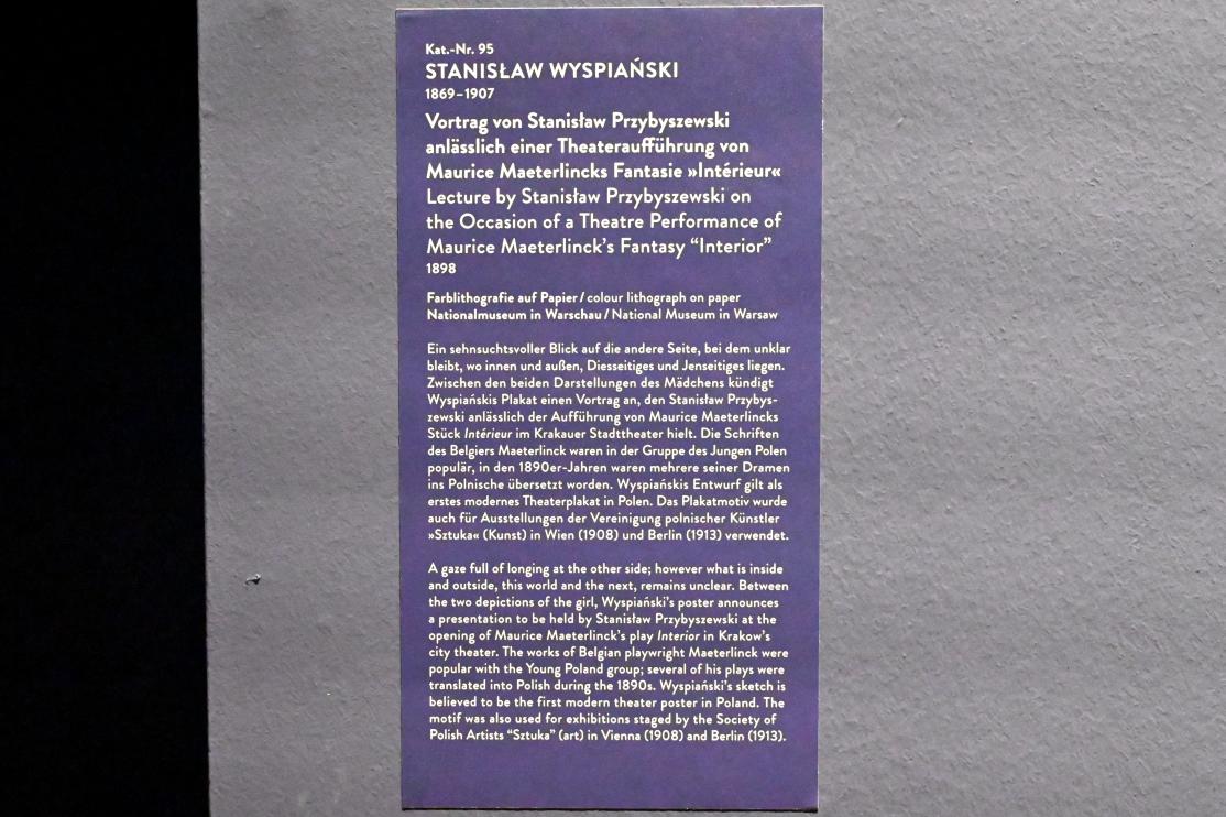 Stanisław Wyspiański (1893–1902), Vortrag von Stanisław Przybyszewski anlässlich einer Theateraufführung von Maurice Maeterlincks Fantasie "Intérieur", München, Kunsthalle, Ausstellung "Polnischer Symbolismus um 1900" vom 25.03.-07.08.2022, Saal 9 - Die nackte Seele, 1898, Bild 2/2