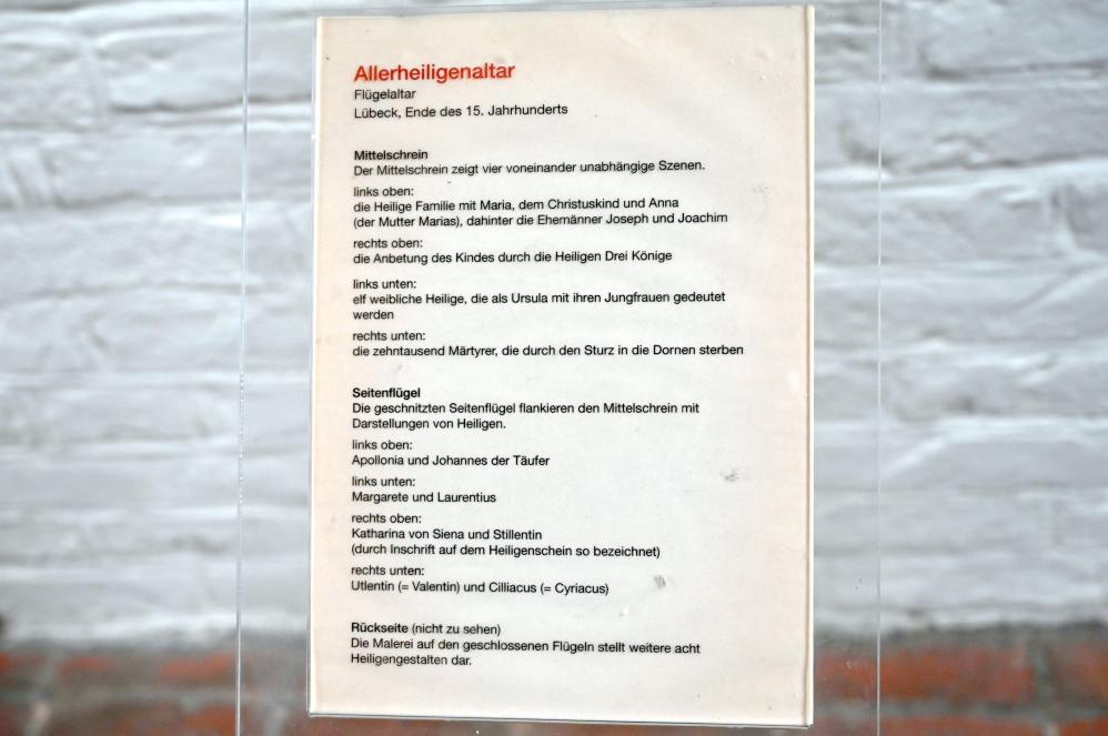 Allerheiligenaltar, Lübeck, Heiligen-Geist-Hospital, Ende 15. Jhd., Bild 2/2