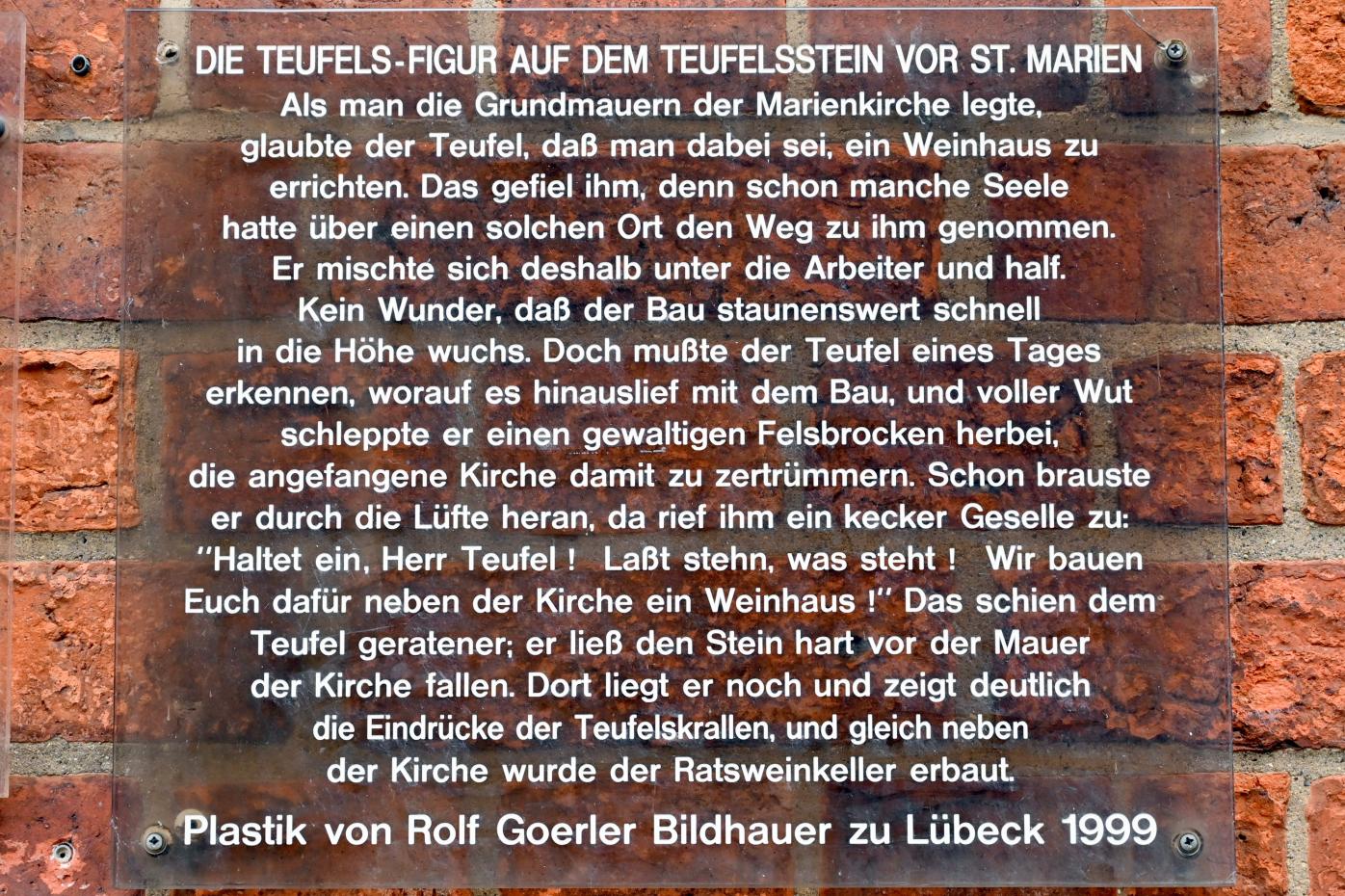 Rolf Goerler (1999), Teufels-Figur, Lübeck, Marienkirche, 1999, Bild 2/2