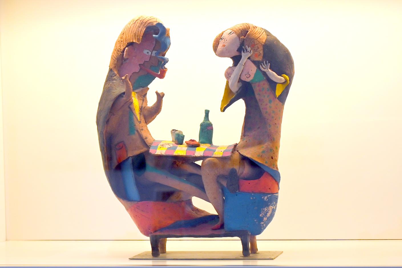 Lothar Fischer (1959–2004), Jeux des cartes (Kartenspieler), Neumarkt in der Oberpfalz, Museum Lothar Fischer, Erdgeschoß Raum 1, 1966, Bild 2/3