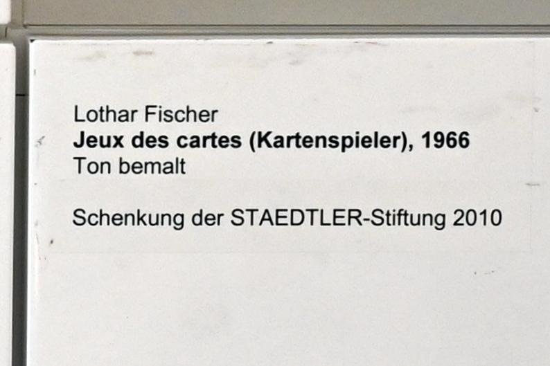 Lothar Fischer (1959–2004), Jeux des cartes (Kartenspieler), Neumarkt in der Oberpfalz, Museum Lothar Fischer, Erdgeschoß Raum 1, 1966, Bild 3/3