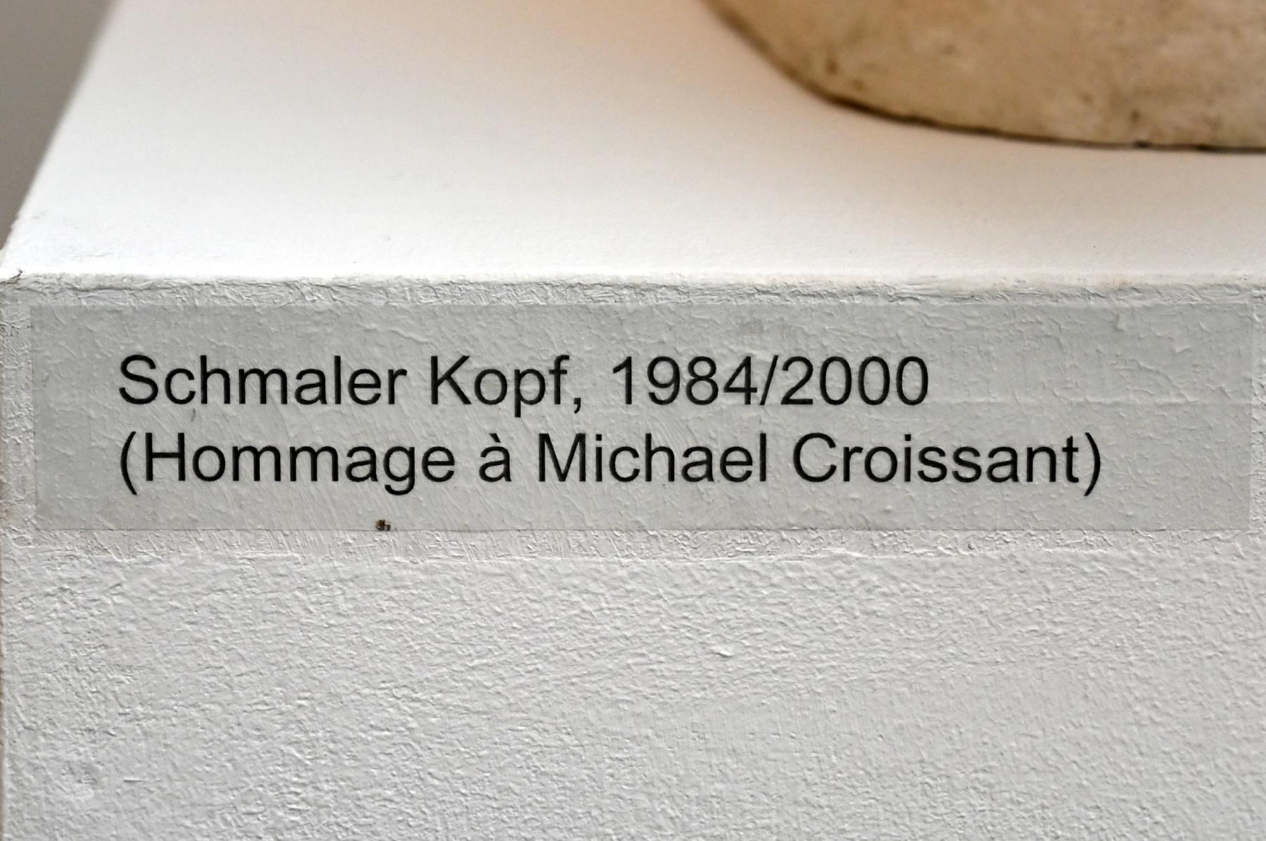 Lothar Fischer (1959–2004), Schmaler Kopf (Hommage à Michael Croissant), Neumarkt in der Oberpfalz, Museum Lothar Fischer, Erdgeschoß Raum 2, 1984, Bild 4/4