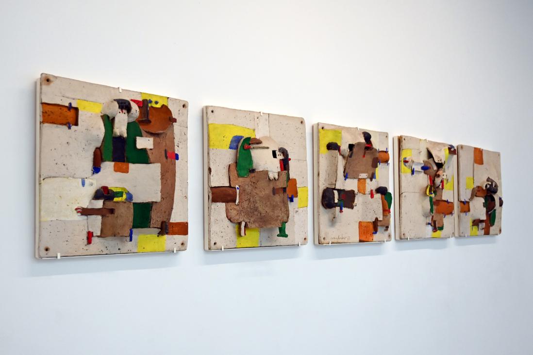 Lothar Fischer (1959–2004), Variationen über "Der Familientag", Neumarkt in der Oberpfalz, Museum Lothar Fischer, Obergeschoß Raum 2, 1965, Bild 7/8