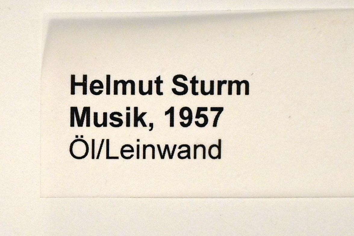 Helmut Sturm (1957–1967), Musik, Neumarkt in der Oberpfalz, Museum Lothar Fischer, Obergeschoß Raum 3, 1957, Bild 2/2