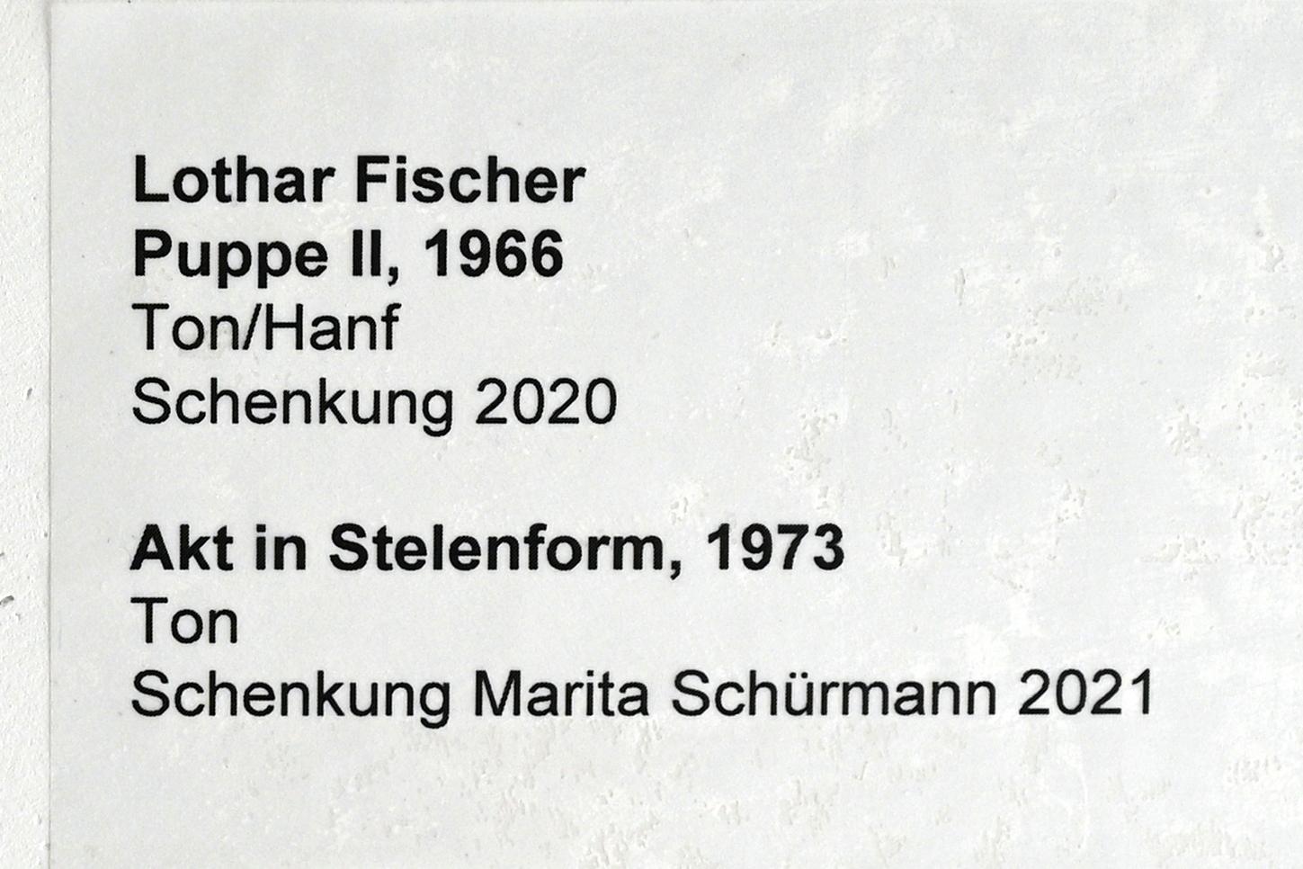 Lothar Fischer (1959–2004), Akt in Stelenform, Neumarkt in der Oberpfalz, Museum Lothar Fischer, Obergeschoß Raum 5, 1973, Bild 3/3