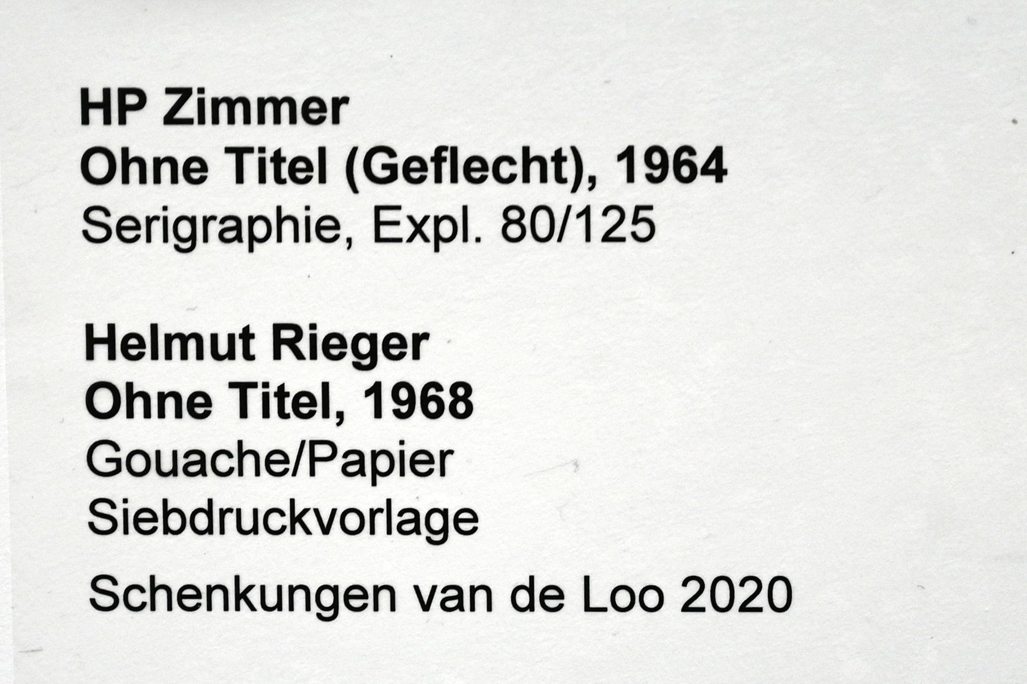 Helmut Rieger (1967–1968), Ohne Titel, Neumarkt in der Oberpfalz, Museum Lothar Fischer, Obergeschoß Raum 7, 1968, Bild 2/2