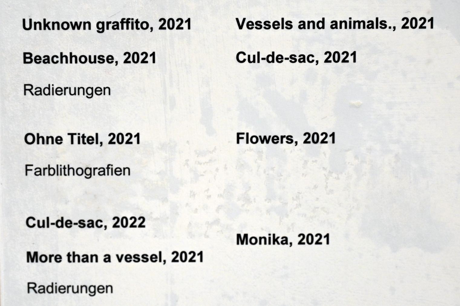 Verena Issel (2021–2022), Cul-de-sac, Neumarkt in der Oberpfalz, Museum Lothar Fischer, Ausstellung "VERENA ISSEL" vom 26.06.-09.10.2022, Raum 3, 2021, Bild 2/2
