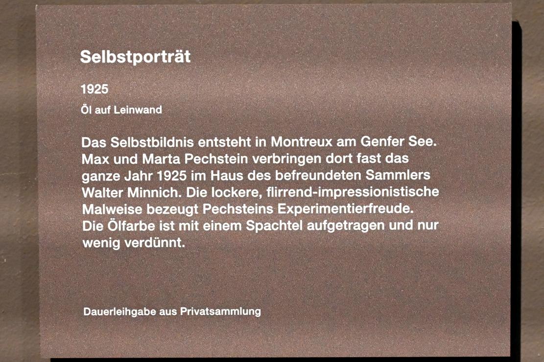Max Pechstein (1895–1953), Selbstporträt, Zwickau, Kunstsammlungen, Max-Pechstein-Museum - Saal 2, 1925, Bild 2/2