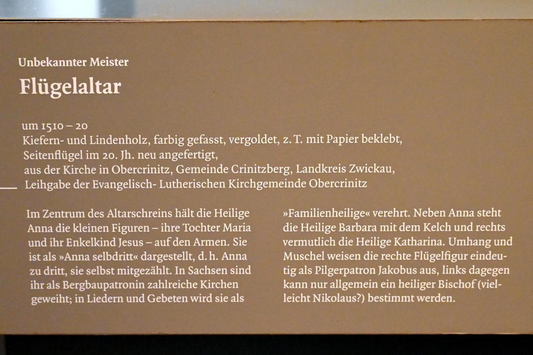 Flügelaltar, Obercrinitz, ehem. Kirche, jetzt Zwickau, Kunstsammlungen, Im Himmel zu Hause, um 1510–1520, Bild 4/4