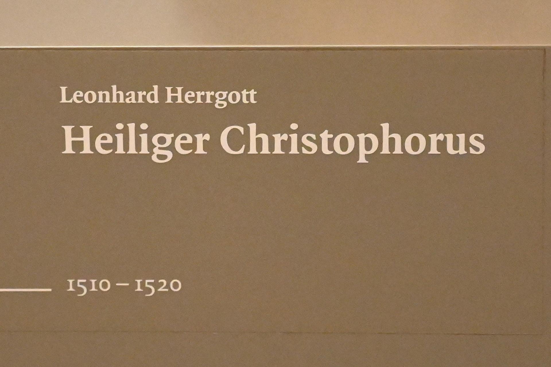 Leonhardt Herrgott (Leonhard Beier) (1515–1520), Heiliger Christophorus, Irfersgrün, Dorfkirche, jetzt Zwickau, Kunstsammlungen, Im Himmel zu Hause, 1510–1520, Bild 4/4