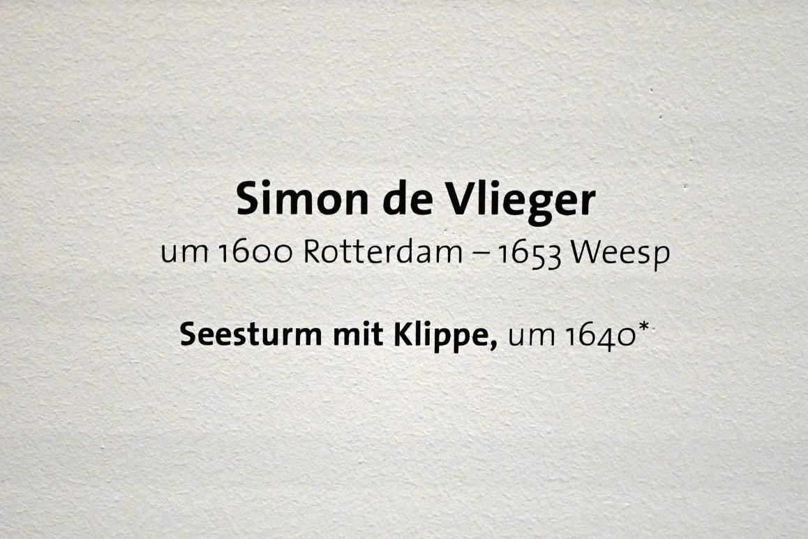 Simon de Vlieger (1640–1649), Seesturm mit Klippe, Zwickau, Kunstsammlungen, Altmeisterliches, um 1640, Bild 2/2