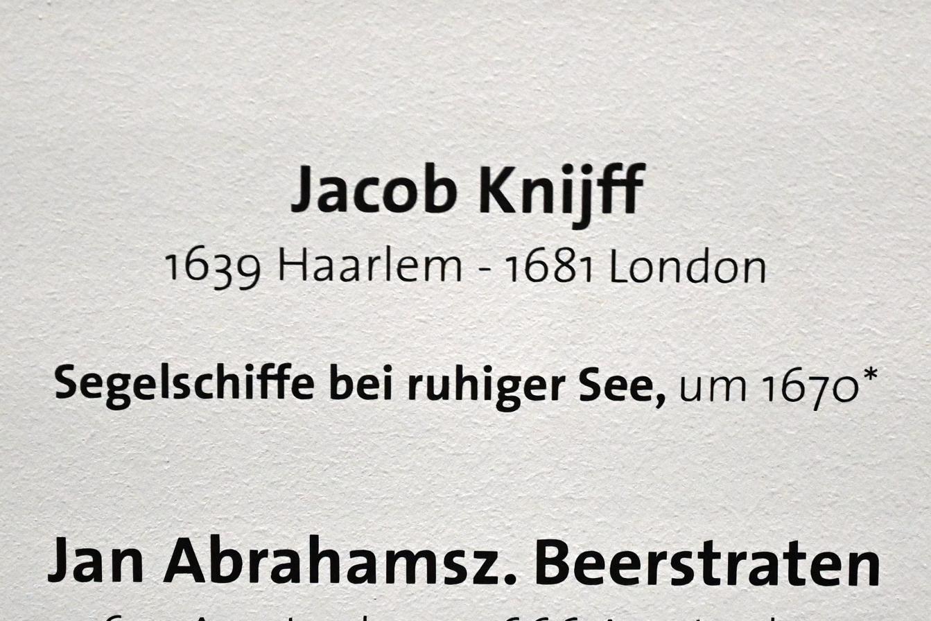 Jacob Knijff (1670), Segelschiffe bei ruhiger See, Zwickau, Kunstsammlungen, Altmeisterliches, um 1670, Bild 2/2